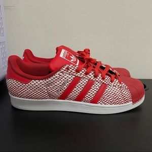 Adidas Superstar Snake Pack Red White Mens Size 13 Used Classics S82730